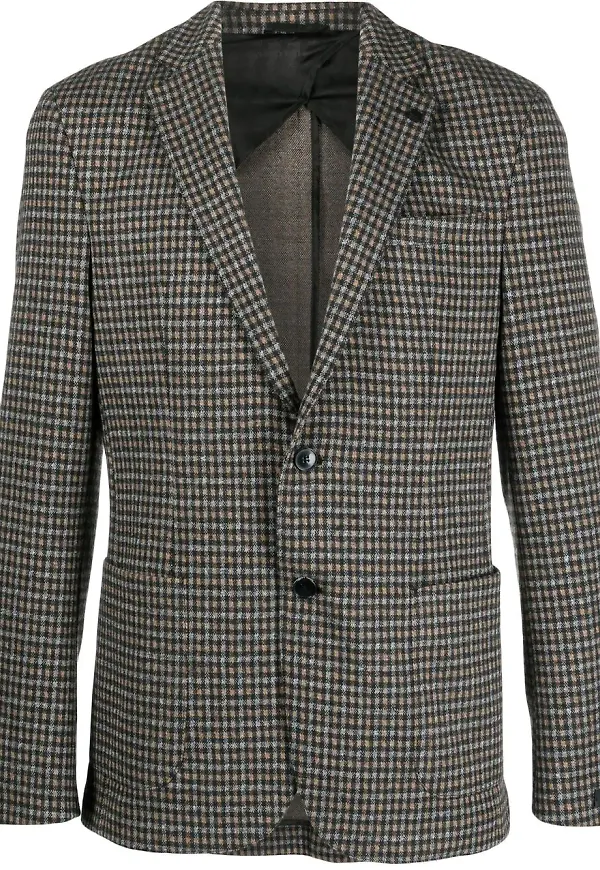 Karl Lagerfeld rutig enkelknäppt blazer - Brun