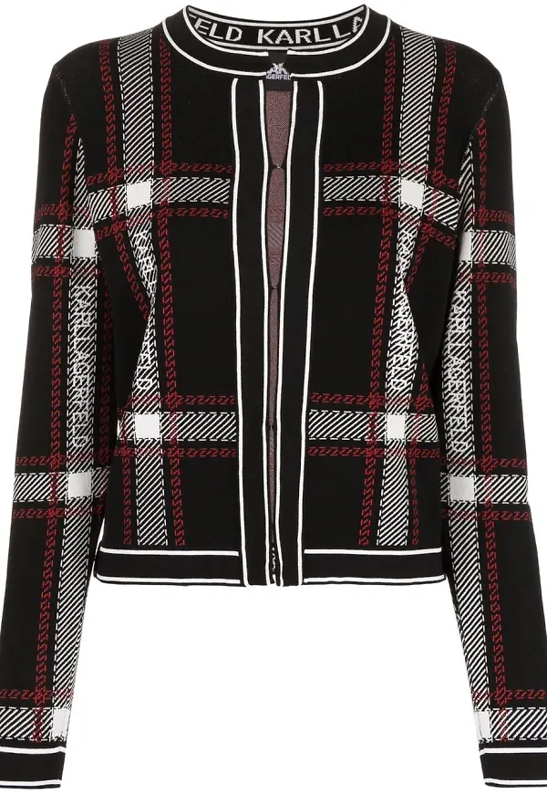 Karl Lagerfeld rutig kofta - Svart