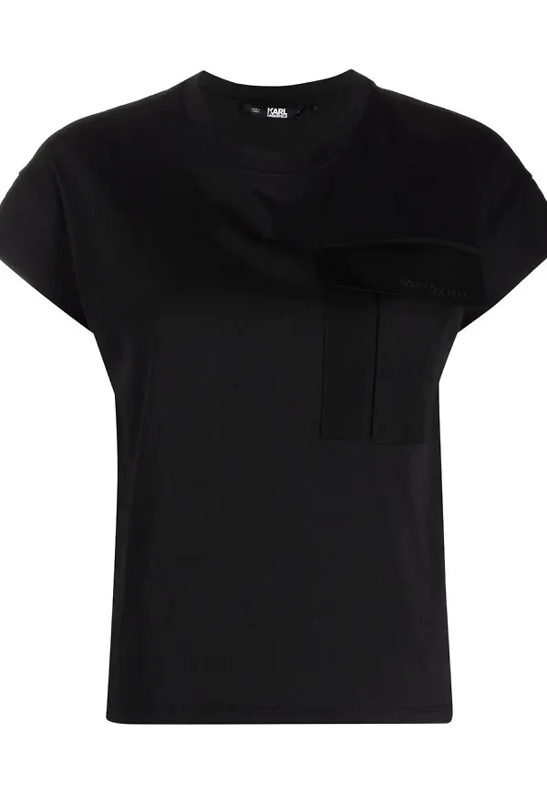 Karl Lagerfeld Safari t-shirt med ficka - Svart