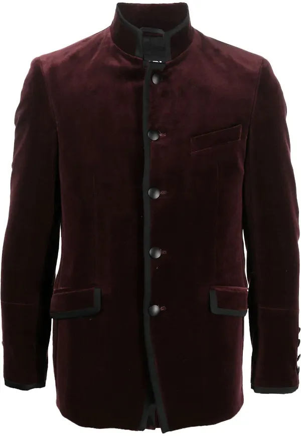 Karl Lagerfeld sammetsjacka med knäppning - Röd