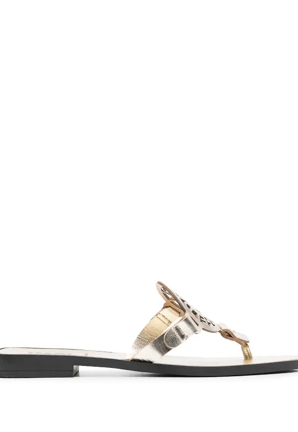 Karl Lagerfeld sandaler med logotypmärke - Guldfärgad