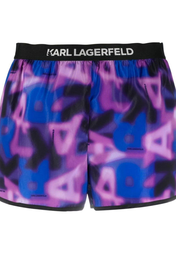 Karl Lagerfeld shorts med logotypband - Lila