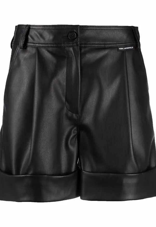 Karl Lagerfeld shorts med uppvikt fåll - Svart