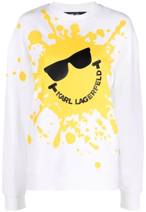 Karl Lagerfeld Smiley Splash sweatshirt - Vit