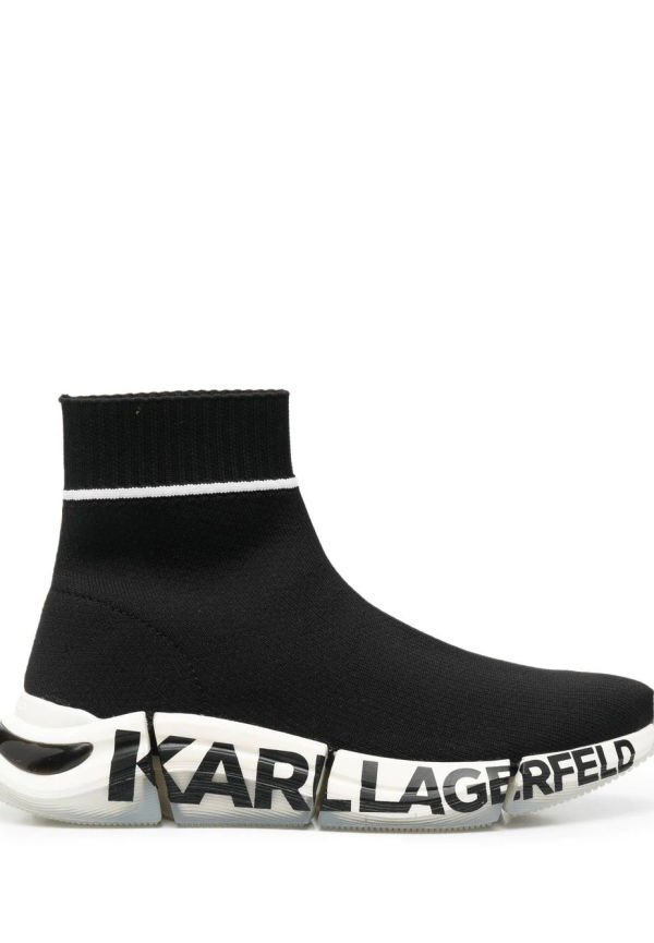Karl Lagerfeld sneakers med stickad detalj - Svart