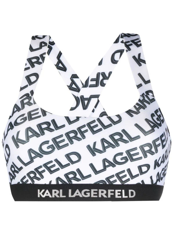 Karl Lagerfeld sport-BH med logotyp - Vit