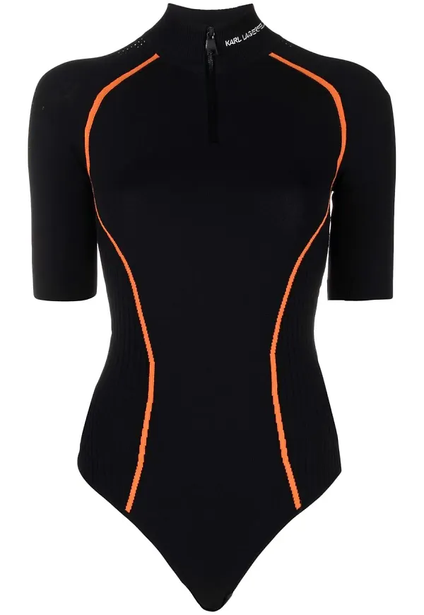 Karl Lagerfeld stickad body - Svart