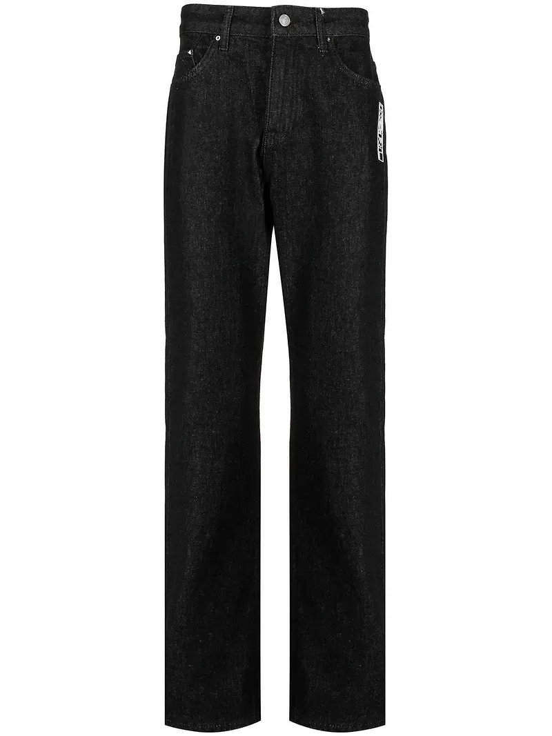 Karl Lagerfeld straight-jeans med broderad logotyp - Svart