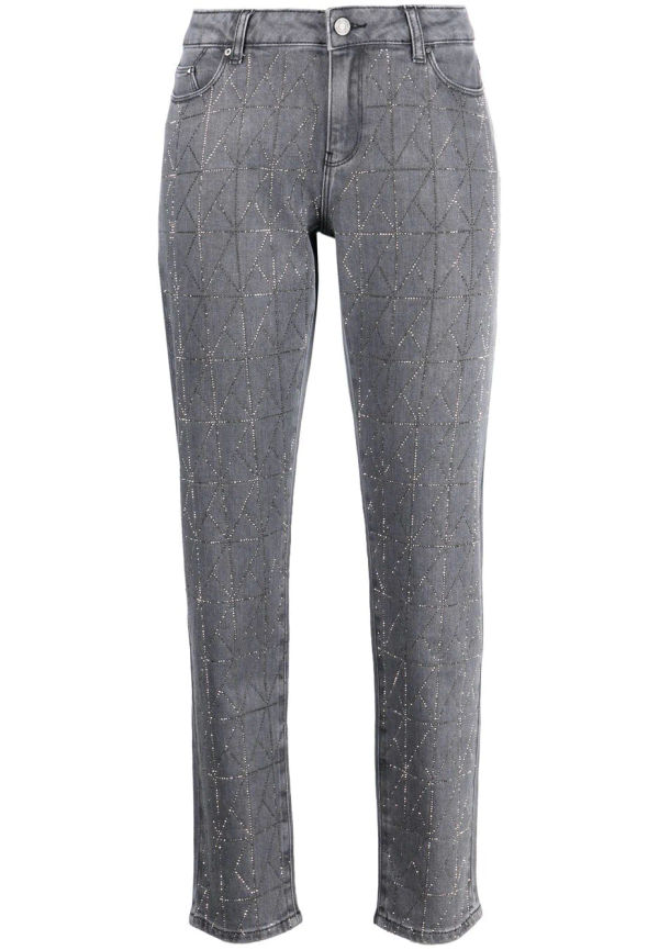 Karl Lagerfeld straight-jeans med geometriskt tryck - Grå