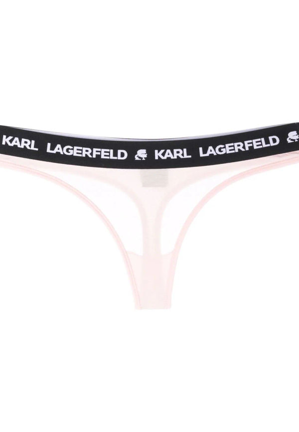 Karl Lagerfeld stringtrosor med logotypband - Rosa