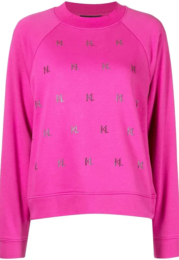 Karl Lagerfeld sweatshirt med monogram - Rosa
