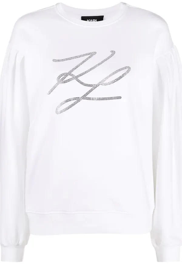 Karl Lagerfeld sweatshirt med puffärm - Vit