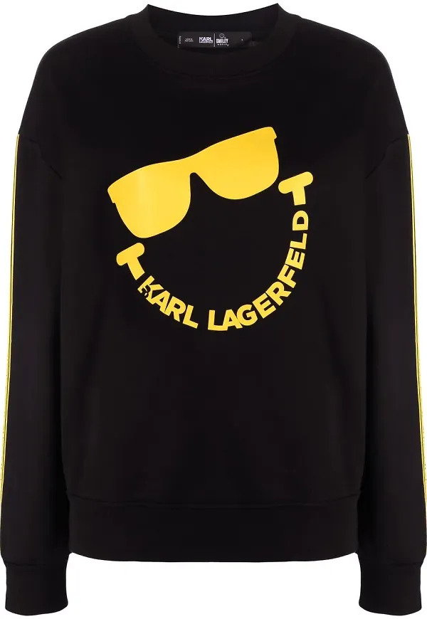 Karl Lagerfeld sweatshirt med tryck - Svart