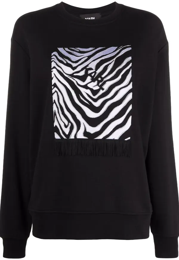 Karl Lagerfeld sweatshirt med zebramärke - Svart