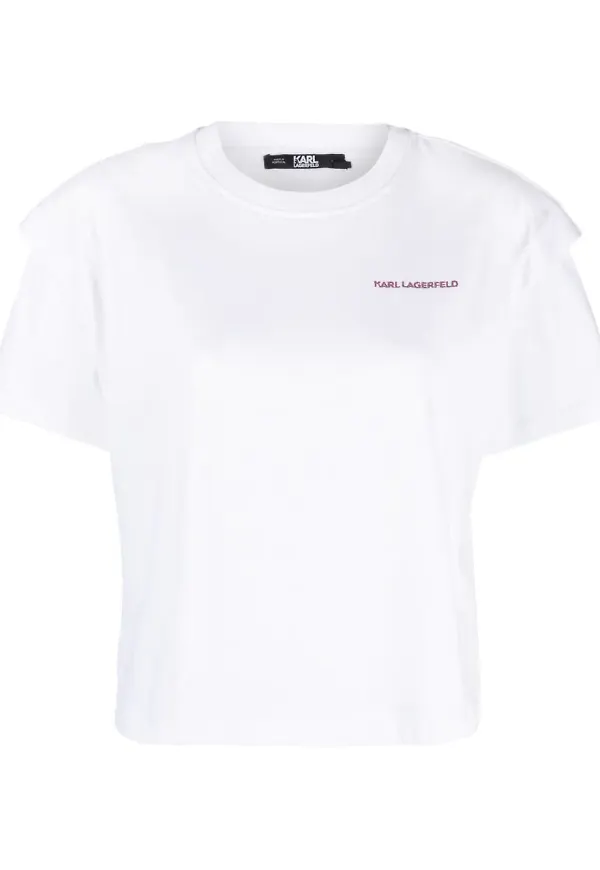 Karl Lagerfeld t-shirt med axelvaddar - Vit