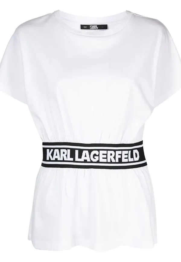 Karl Lagerfeld t-shirt med bälte - Vit