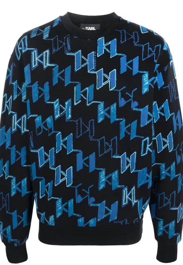 Karl Lagerfeld t-shirt med graffititryck - Blå