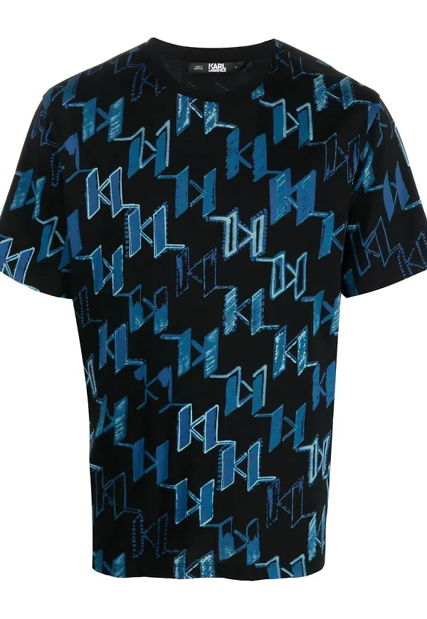 Karl Lagerfeld t-shirt med graffititryck - Svart