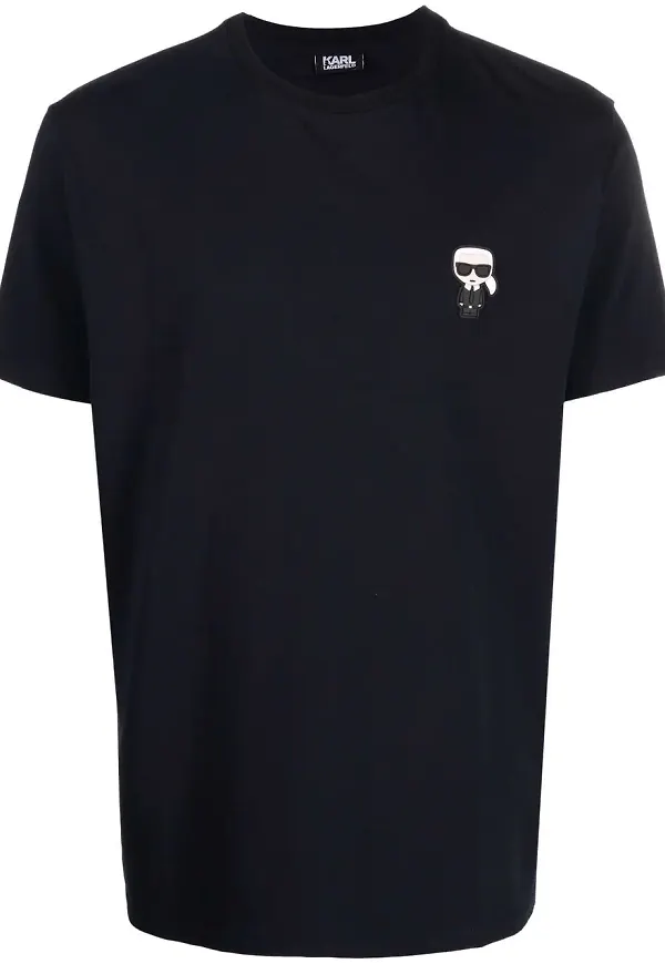 Karl Lagerfeld t-shirt med lappdetalj - Blå