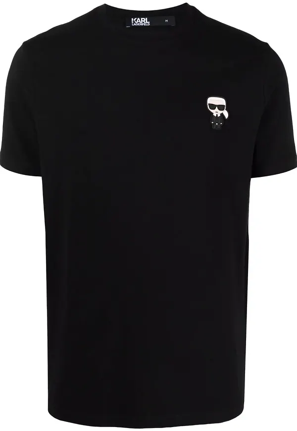 Karl Lagerfeld t-shirt med lappdetalj - Svart