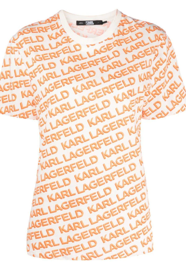 Karl Lagerfeld t-shirt med logotyp - Orange