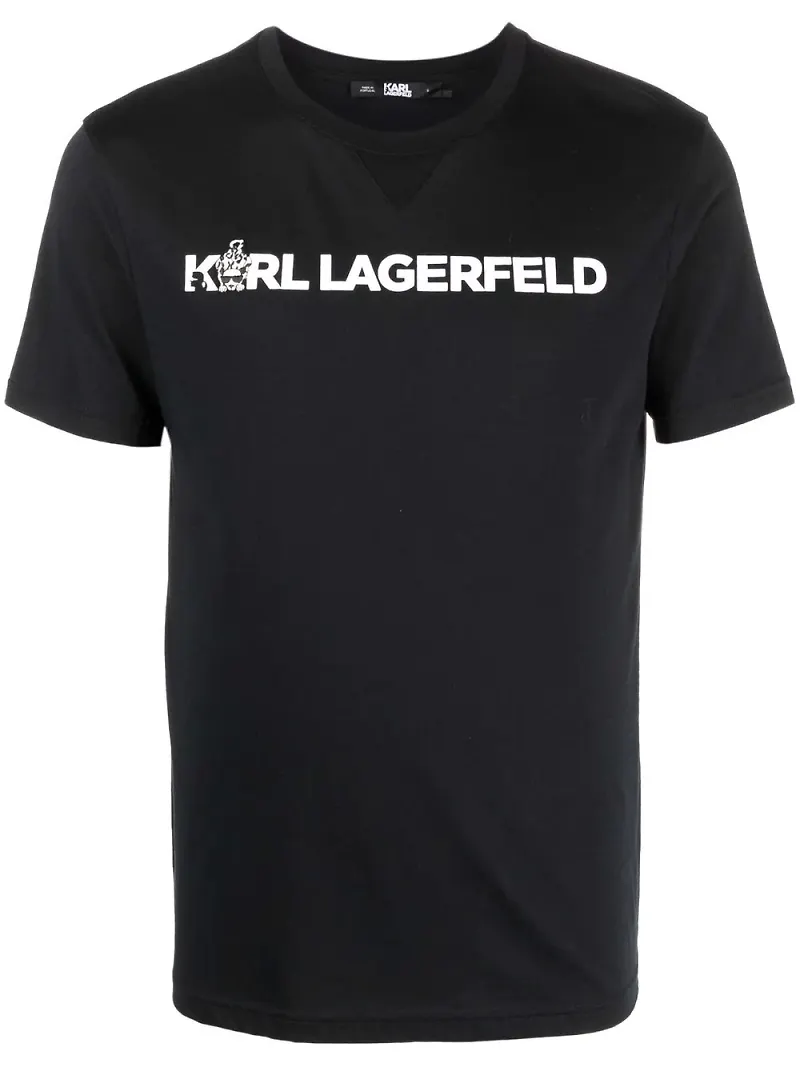 Karl Lagerfeld t-shirt med logotyp - Svart
