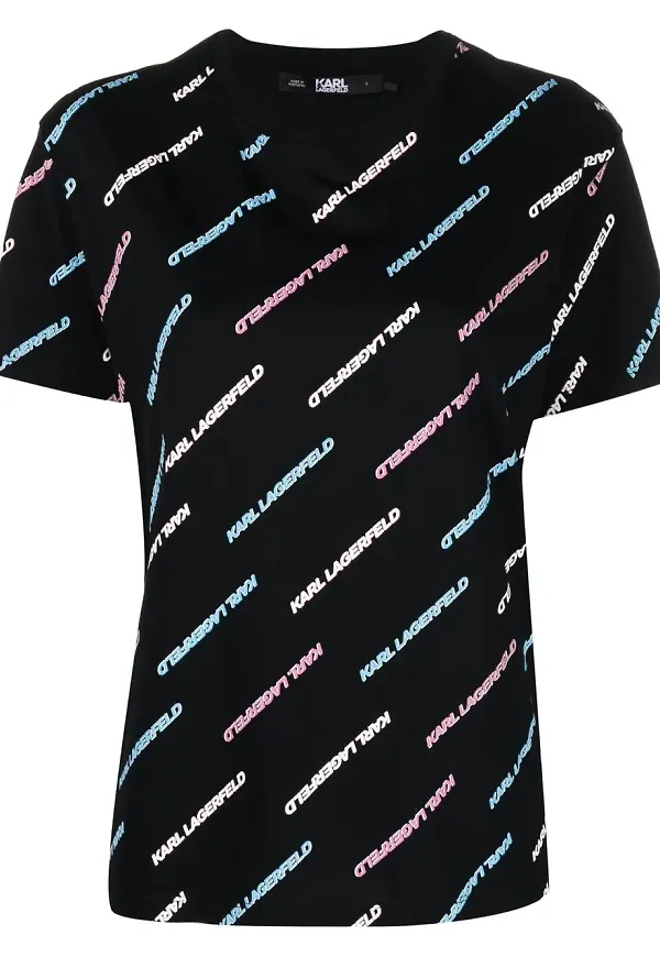 Karl Lagerfeld t-shirt med logotyp - Svart