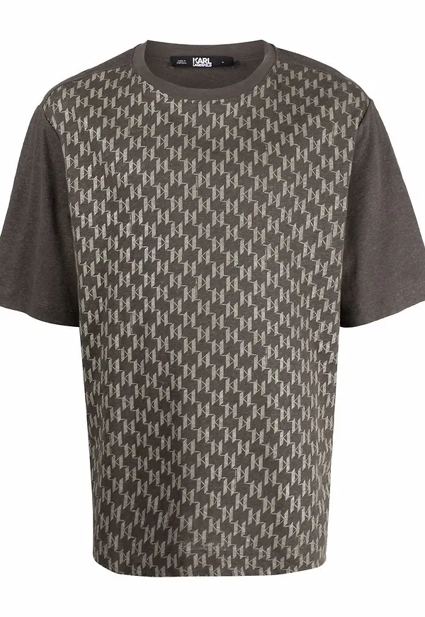 Karl Lagerfeld t-shirt med monogram - Grön