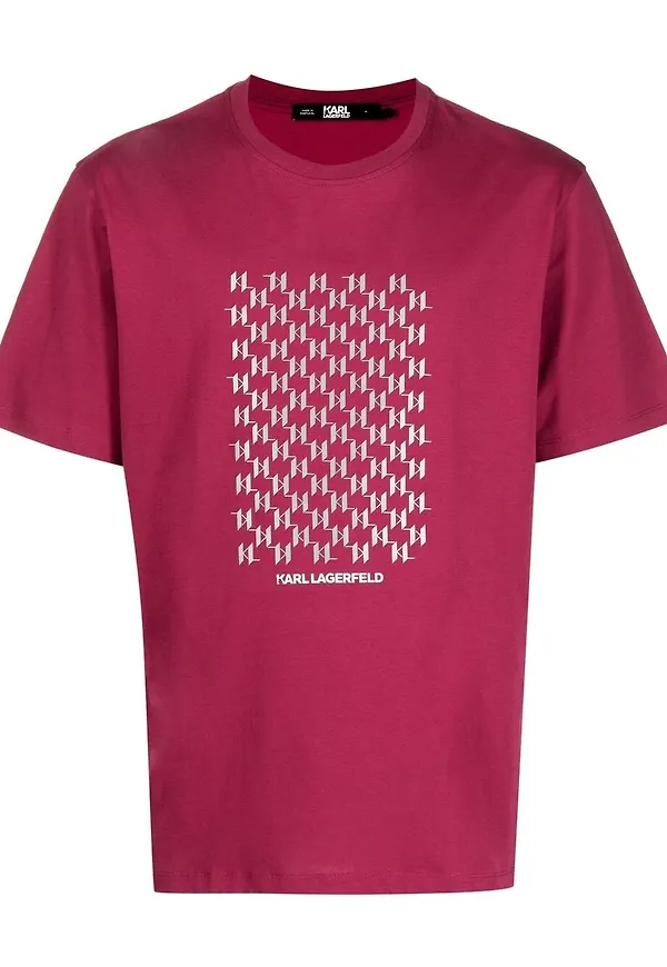 Karl Lagerfeld t-shirt med monogram - Röd