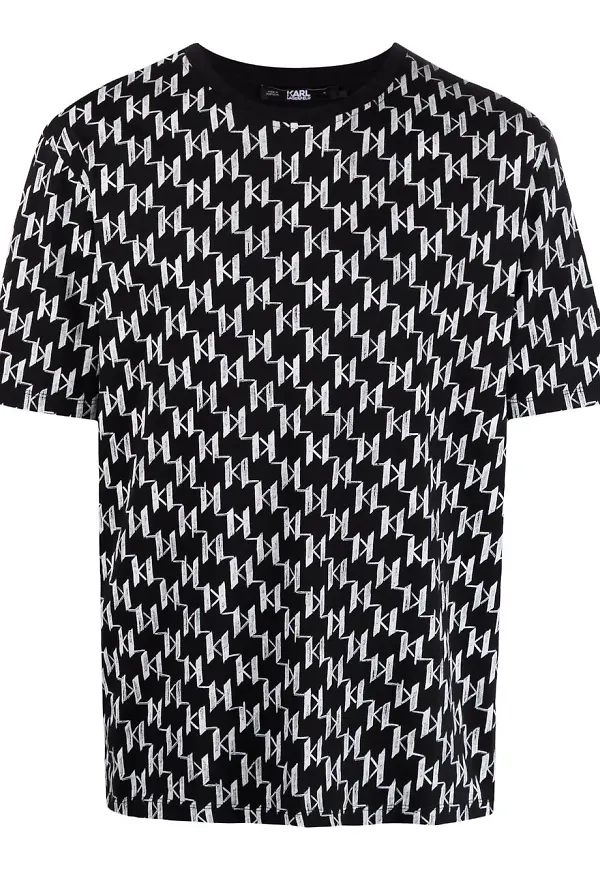 Karl Lagerfeld t-shirt med monogram - Svart
