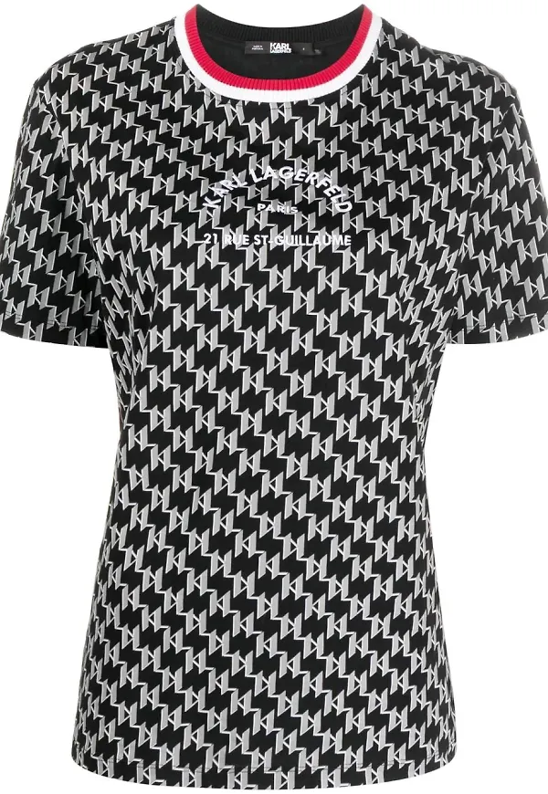 Karl Lagerfeld t-shirt med monogram - Svart