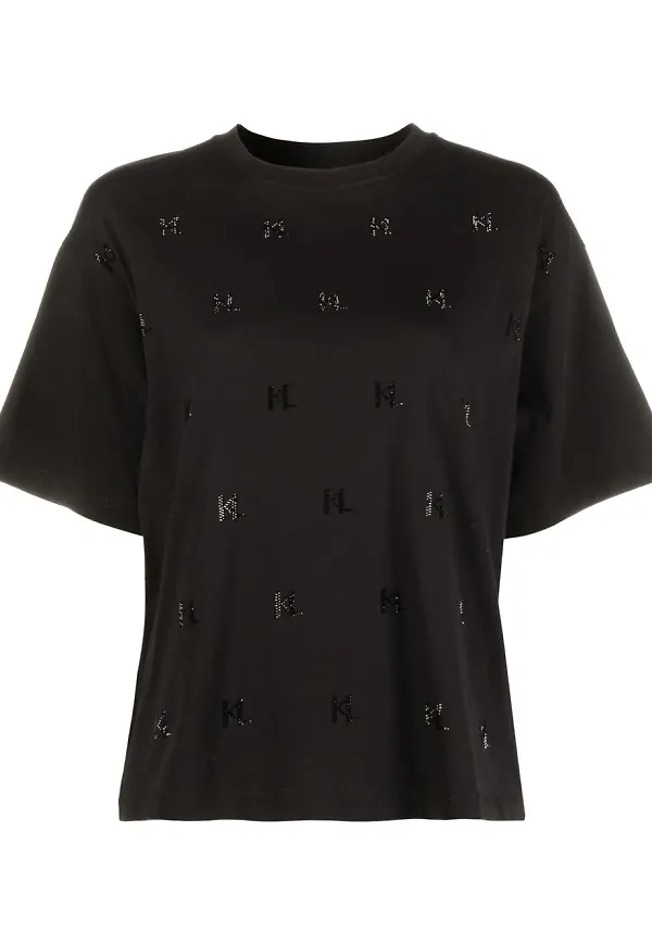 Karl Lagerfeld t-shirt med monogram - Svart