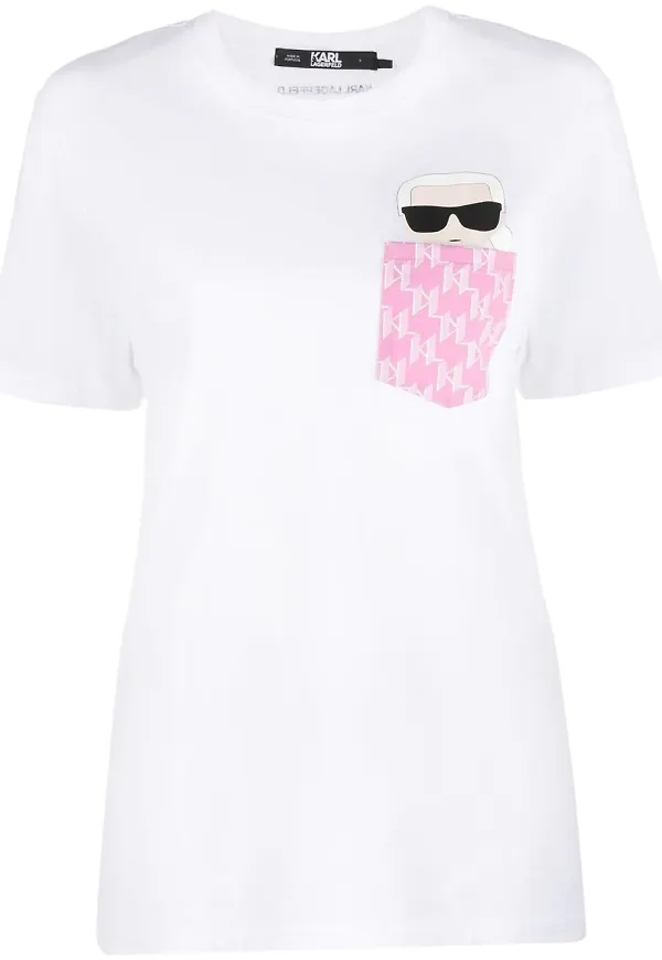 Karl Lagerfeld t-shirt med märke - Vit