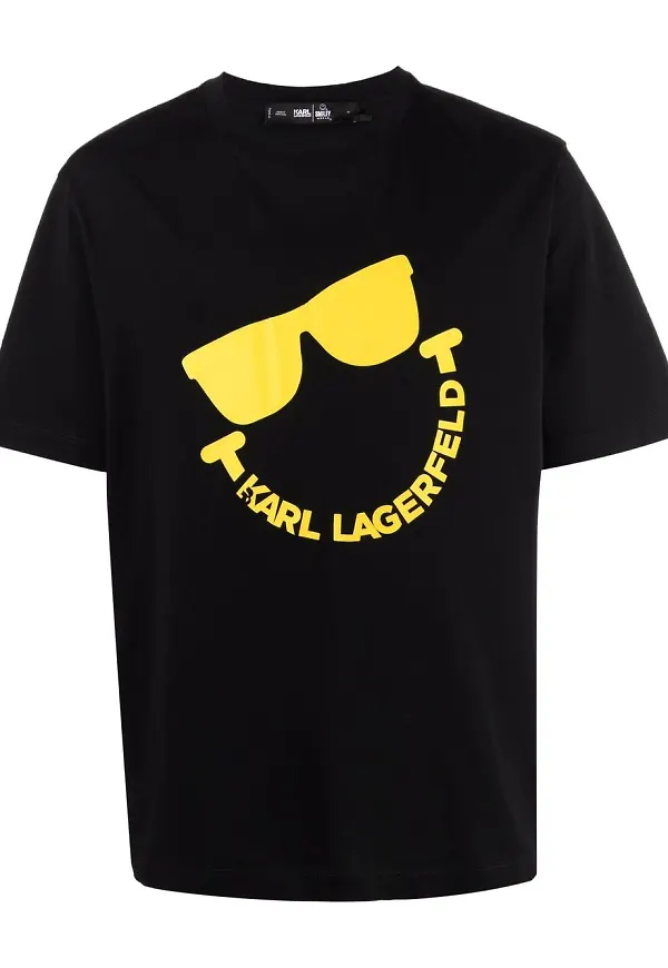 Karl Lagerfeld t-shirt med smiley-tryck - Svart