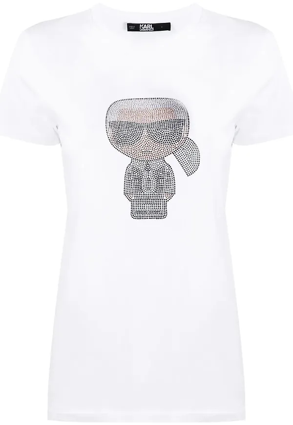 Karl Lagerfeld t-shirt med strass - Vit