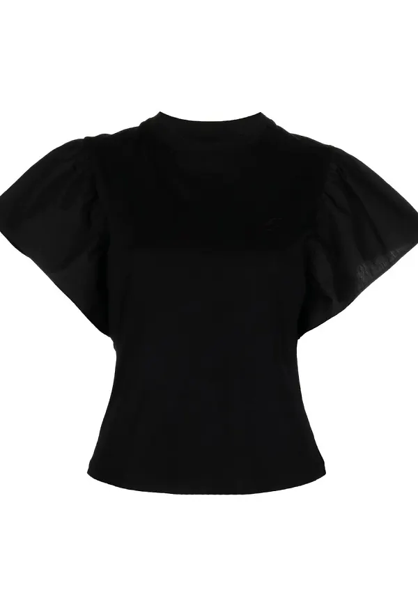 Karl Lagerfeld t-shirt med volangärm - Svart