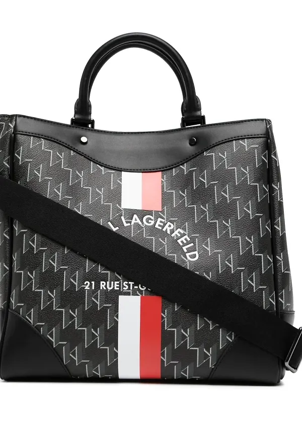 Karl Lagerfeld totebag med monogram - Svart