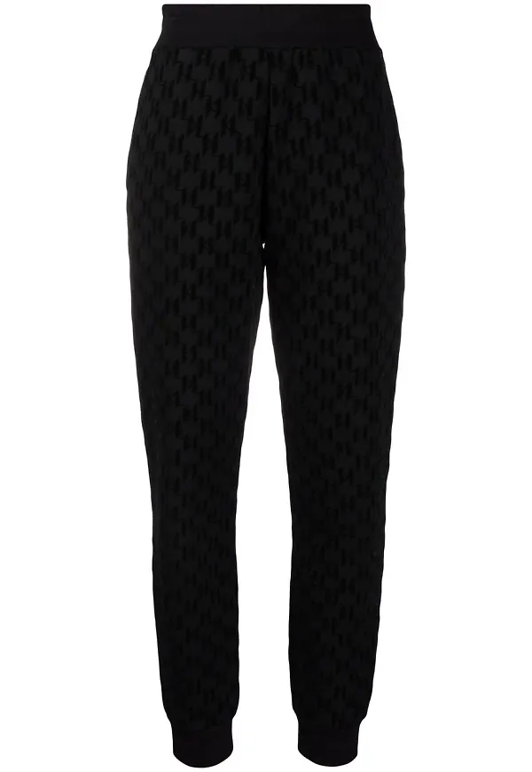 Karl Lagerfeld trackpants med monogram - Svart