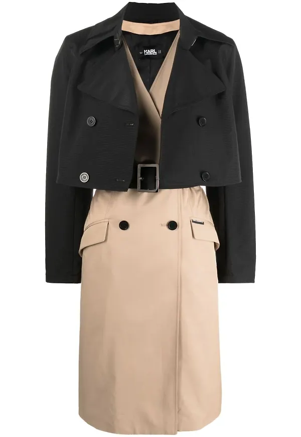 Karl Lagerfeld Transformer trenchcoat - Svart