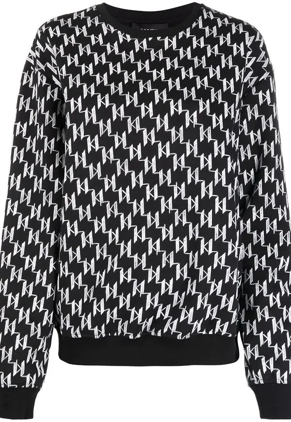 Karl Lagerfeld tröja med monogram - Svart