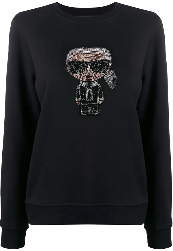 Karl Lagerfeld tröja med strass - Svart
