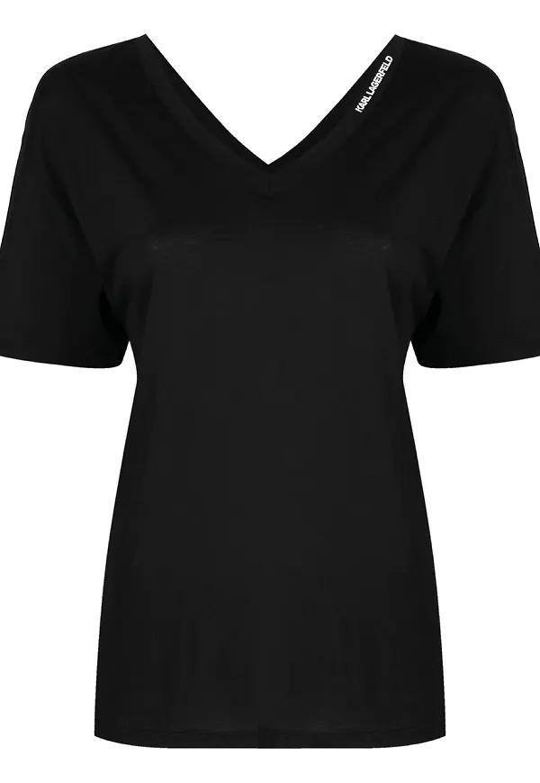 Karl Lagerfeld v-ringad t-shirt - Svart
