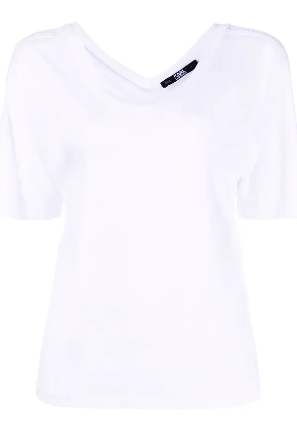 Karl Lagerfeld v-ringad t-shirt - Vit