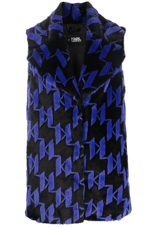 Karl Lagerfeld väst med monogram - Blå