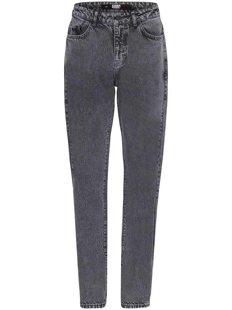 Karl Lagerfeld x Cara Delevingne straight-jeans med logotyp - Grå