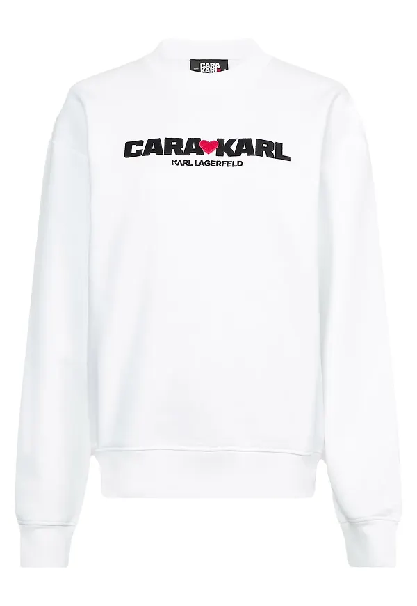 KARL LAGERFELD x CARA DELEVINGNE Sweatshirt vit