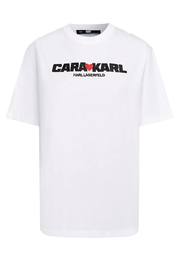KARL LAGERFELD x CARA DELEVINGNE T-shirt vit