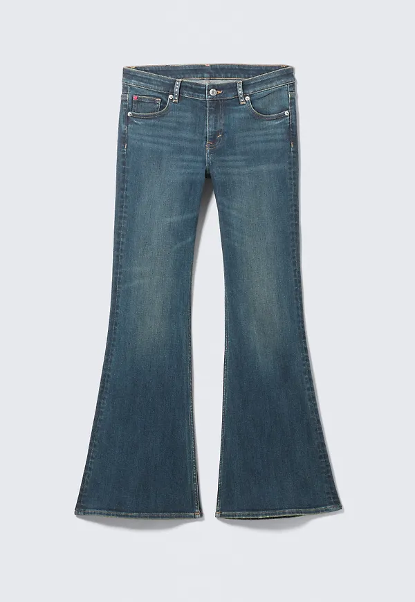 Katsumi Embellished Low Rise Slim Flared Jeans