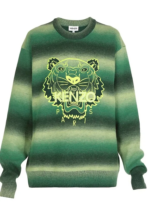 Kenzo - Stickade tröjor & koftor - Grön - Dam - Storlek: L,S