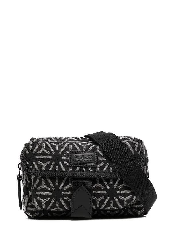 Kenzo axelremsväska med monogram - Svart